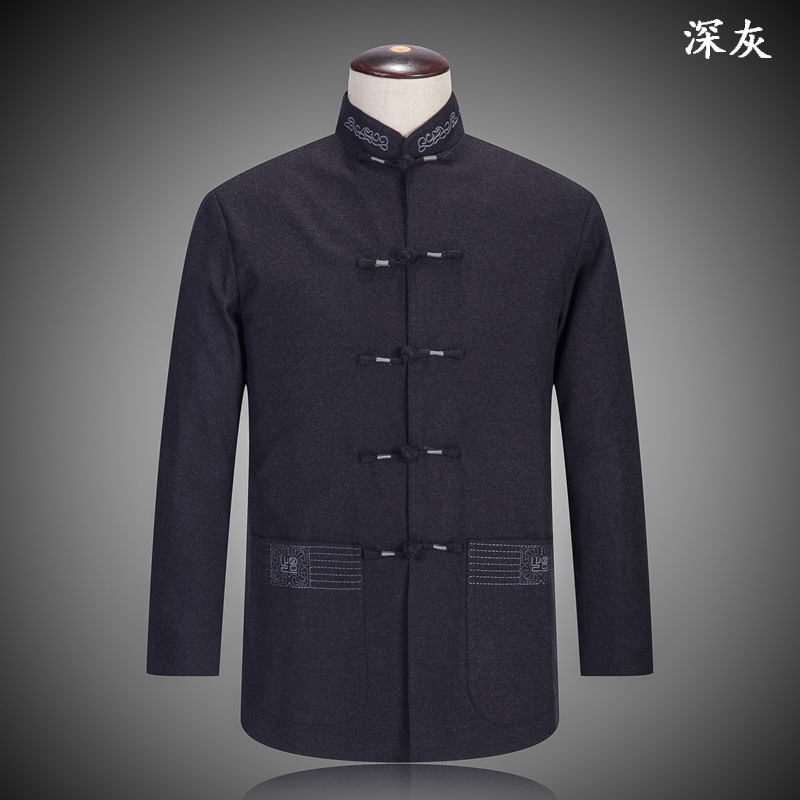 Long sleeve Tang costume Cotton Chinese style coat Fur Tang costume Autumn and winter Middle and old age cotton-padded clothes National Costume