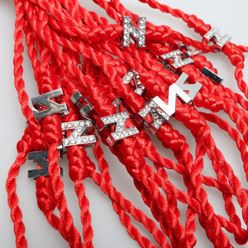 民族风小礼品红绳编织字母手链  网店赠品义乌小饰品地摊货源批发