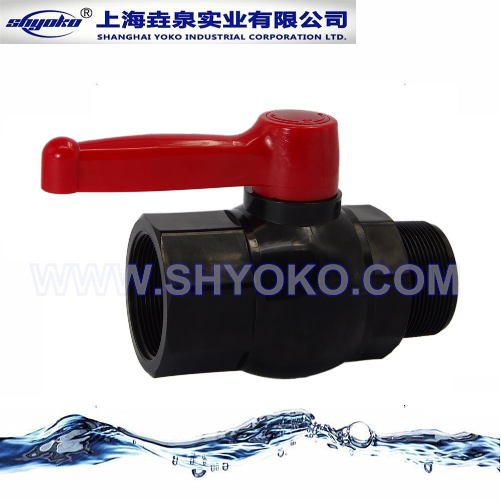 PVC内外牙八角阀 PVC内外螺纹球阀