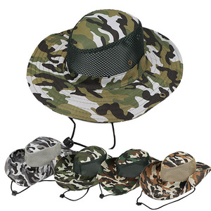 Outdoor big eaves sunscreen hat camouflage hat fisherman hat fishing hat cheap hat mountaineering hat Benny hat country