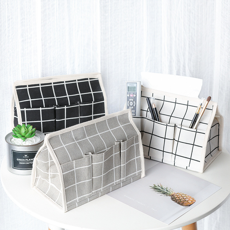 new pattern Japanese lattice Home Furnishing household Cotton and hemp originality desktop Tissue Fabric art Storage vehicle bathroom Tissue box