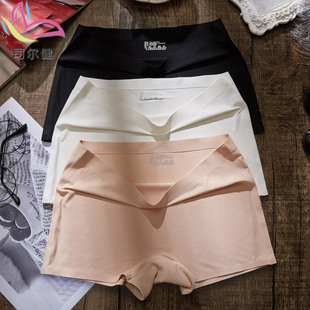 3 Ice Silk seamless underwear women's anti-light safety pants women's summer boxer pants thin leggings insurance underwear