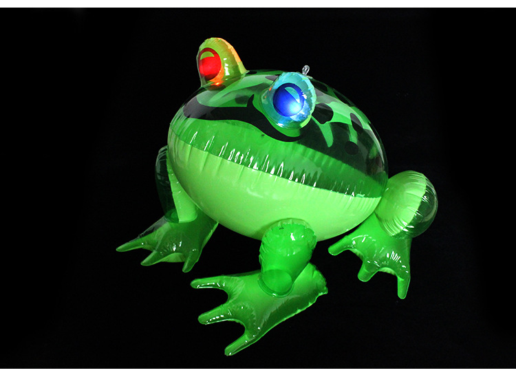 Leuchtender Aufblasbarer Frosch Pvc Aufblasbares Karikaturtierfrosch Kinderspielzeug Mit Hellem Kordelzugfrosch Großhandel display picture 5