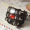 Retro ethnic leather bracelet suitable for men and women for beloved, European style, ethnic style, with gem, Aliexpress