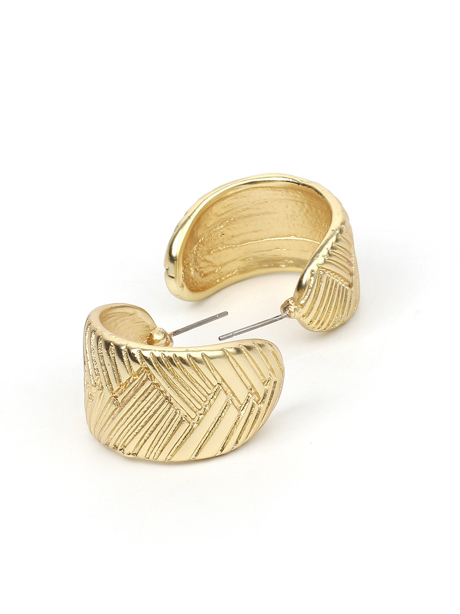 18g Weight No Inlaid Inlay Material Earrings, Ear Studs Classification Travel Occasion Copper Material Geometric Pattern Women'S Gender Gold, Silver Color  New Korean All-match Retro Earrings 5