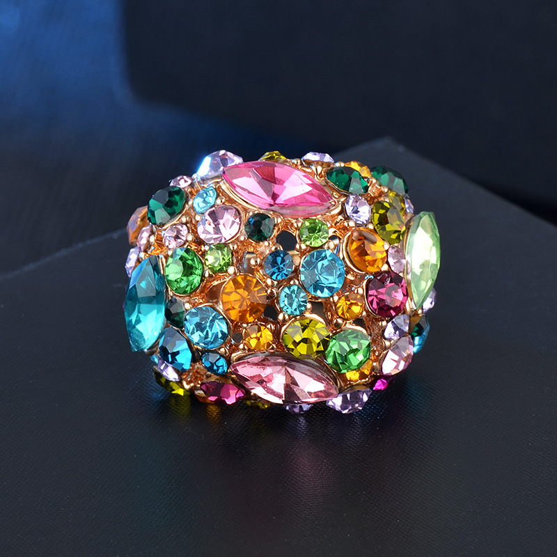 Alloy Material Elegant Luxurious Geometric Rhinestones Alloy Wholesale Rings