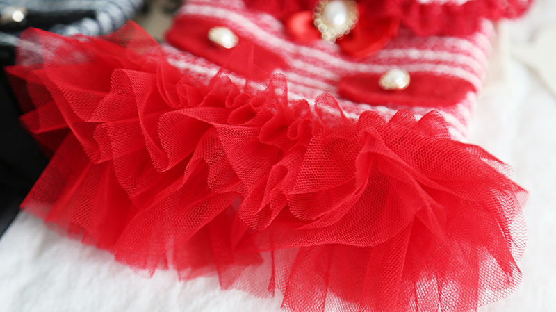 名媛条纹纱纱裙