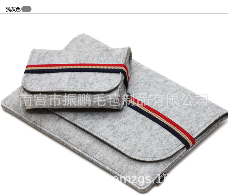 厂家批发时尚简约毛毡电脑包 大容量苹果电脑毛毡包可按需加工