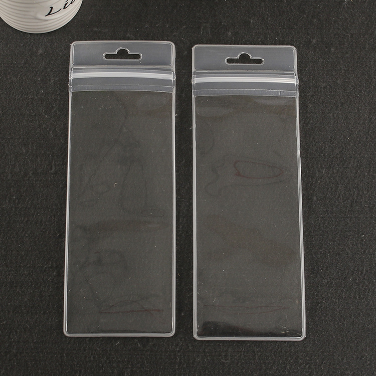 自封EVA修眉刀袋软胶透明工作卡套 展会防水证件卡套平口袋吊牌袋