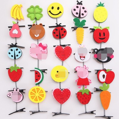 wechat Business activity gift Sell ​​Meng Artifact Fabric art Cartoon fruit Spring Hairpin wholesale