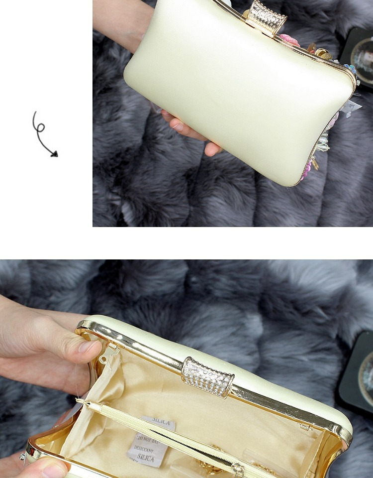 Polyester Flower Square Clutch Evening Bag display picture 12