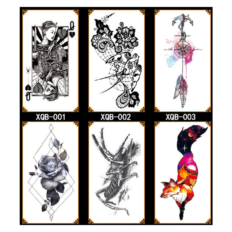 花臂紋身貼xqb水轉印貼紙時尚防水小全臂圖案貼紙臉貼批發tattoo