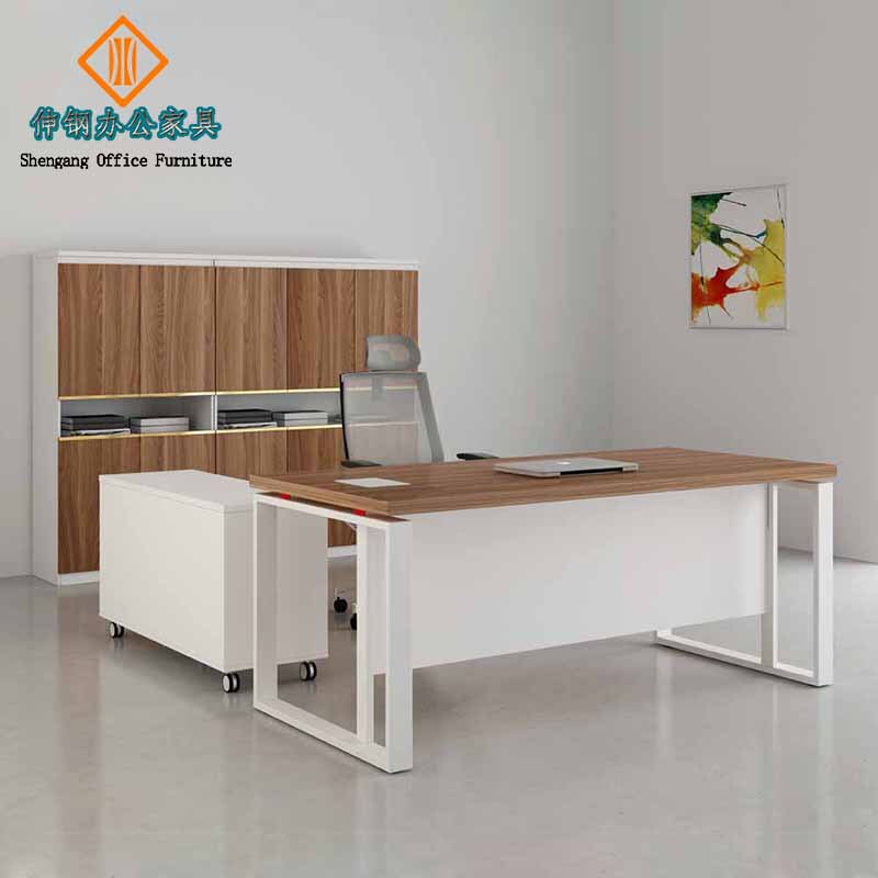 Fashionable Plate Office Desk Boss Main Tube Executive Computer Steel Table Frame Executive Table Dongwan Furniture