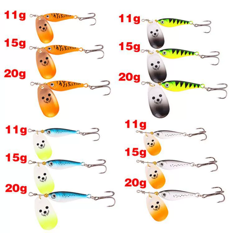 Señuelo giratorio de pesca con lentejuelas metálicas