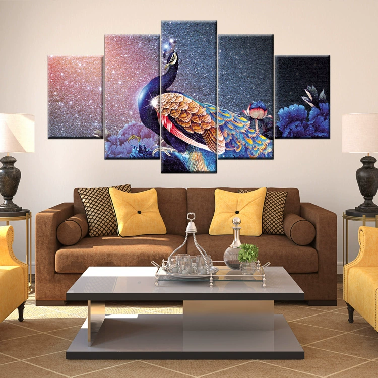 Retro colorful poster, Amazon, peacock