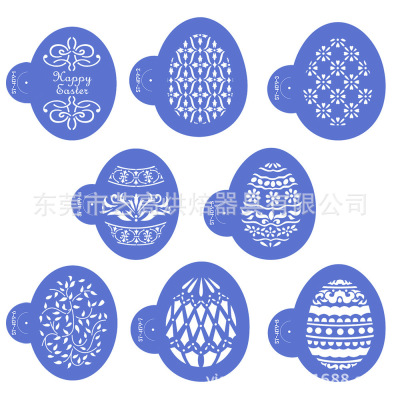 Easter mould Eggs FOUNTAINS Cake decorate Powdered sugar sieve Inkjet Template Hand drawn baking appliance