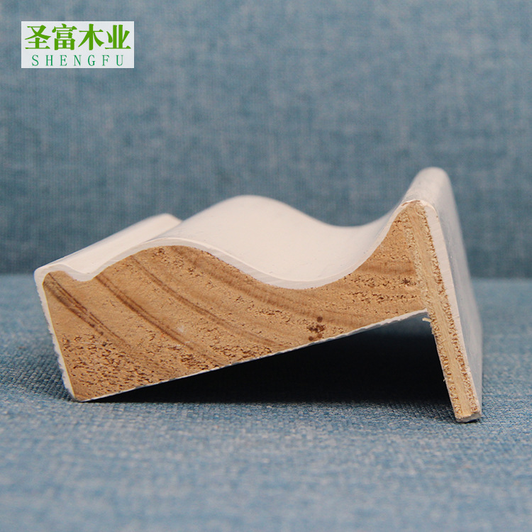 厂家批发实木线条装饰相框木条门套线密度板贴木皮桐木涂泥踢脚线|ms