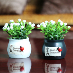 汽車擺件仿真花吉祥果車內裝飾植物車載創意盆栽香水香薰飾品用品