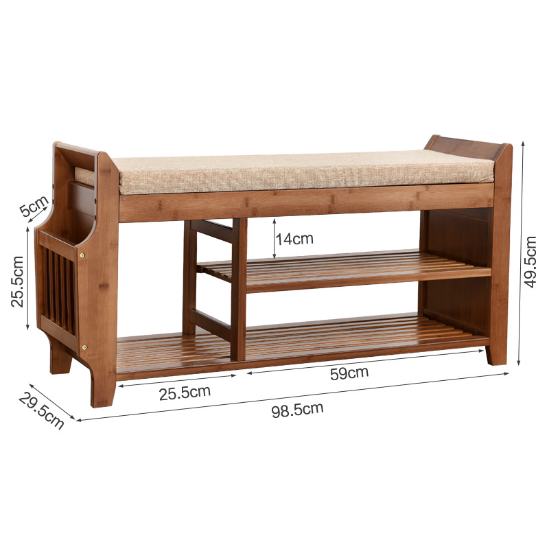 Taburete de cambio de zapatos de la revista Yaoda, taburete de zapatos de prueba de puerta para el hogar, minimalista moderno, con almacenamiento de bombeo, taburete de zapatos, madera maciza