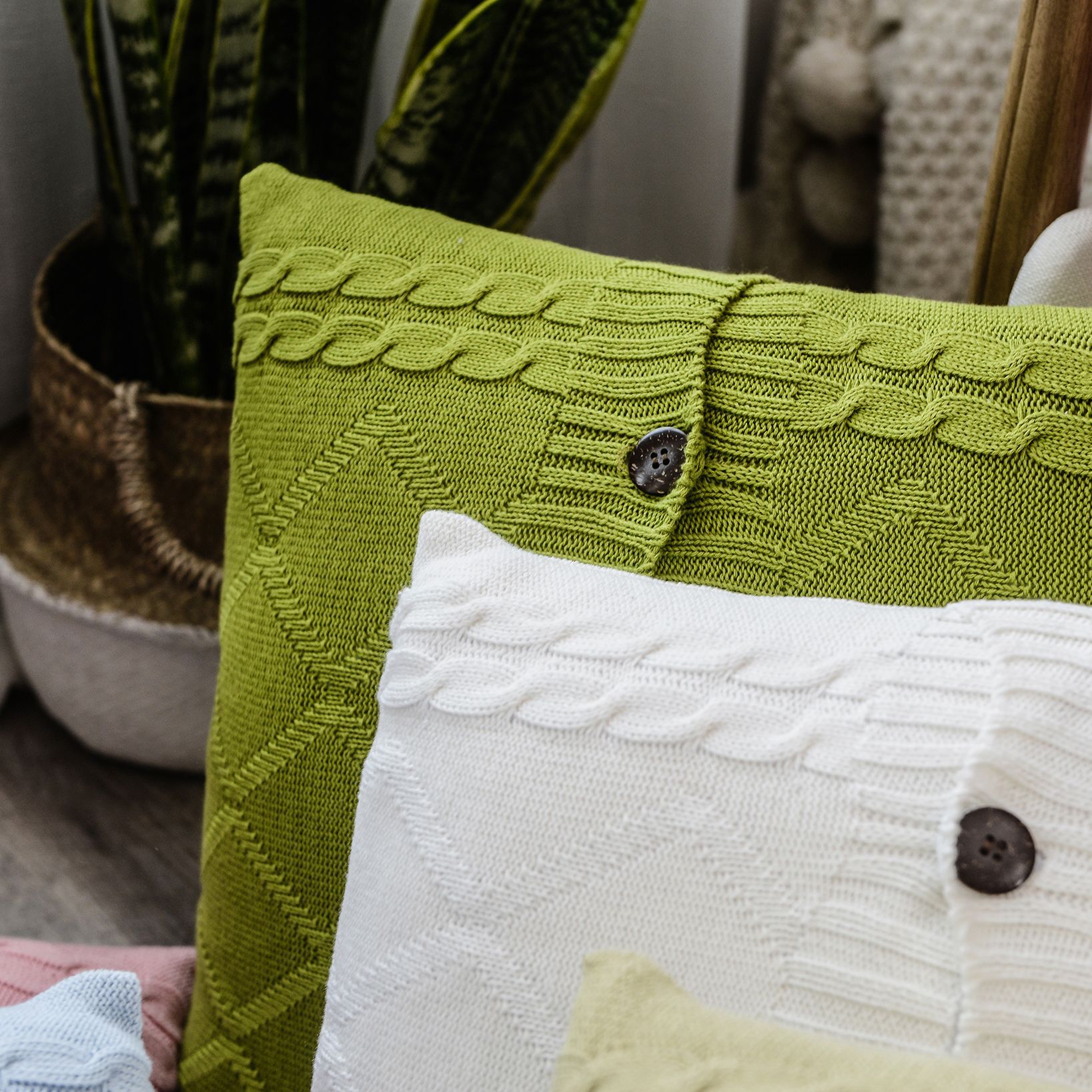 臻坊纺织 全棉麻花针织靠垫 软装配饰摄影道具 汽车腰垫家居必品