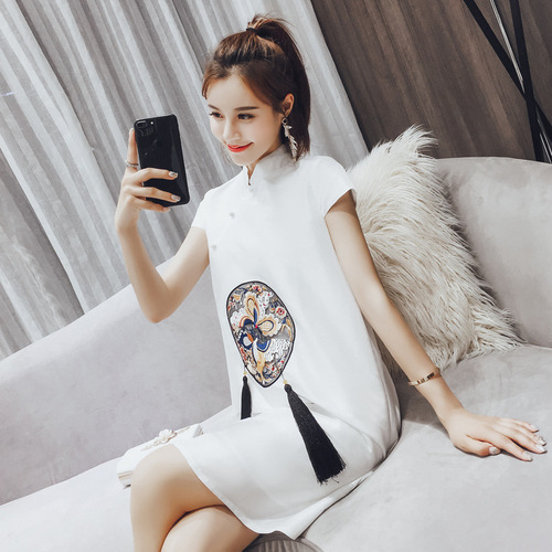 Improved version of cheongsam women summer fashion Chinese style women's girl doll skirt ethnic style dress