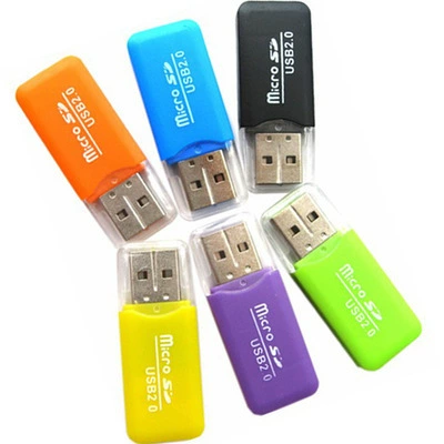 [Цвет случайной доставки] Высокоскоростной USB2.0 маленький считыватель напрямую читает TF-карту маленькую карту и смартфон памяти карты