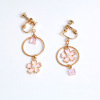 Fashionable hydrolate, crystal earings, fuchsia asymmetrical earrings, new collection