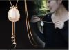 Long necklace, sweater, fashionable pendant, universal clothing, accessory, cat's eye, Korean style