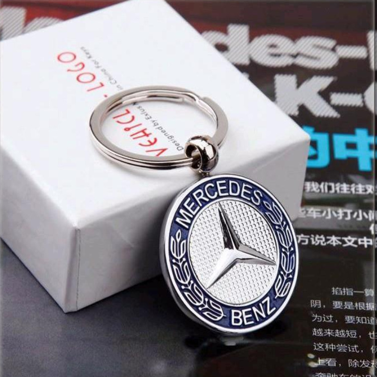创意汽车标珐琅钥匙扣适用奔驰双面车标汽车礼品挂件4S店促销赠品