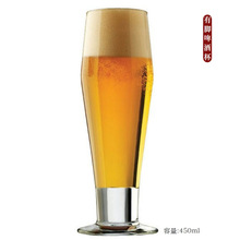 机吹啤酒杯 有脚啤酒杯 果饮杯 冷饮杯 水杯 玻璃杯印刷logo 批发