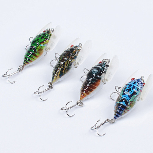 Lure bait insect bionic bait cicada 5cm/6.2g painted plastic fishing bait manufacturer wholesale fake bait cross-border water surface