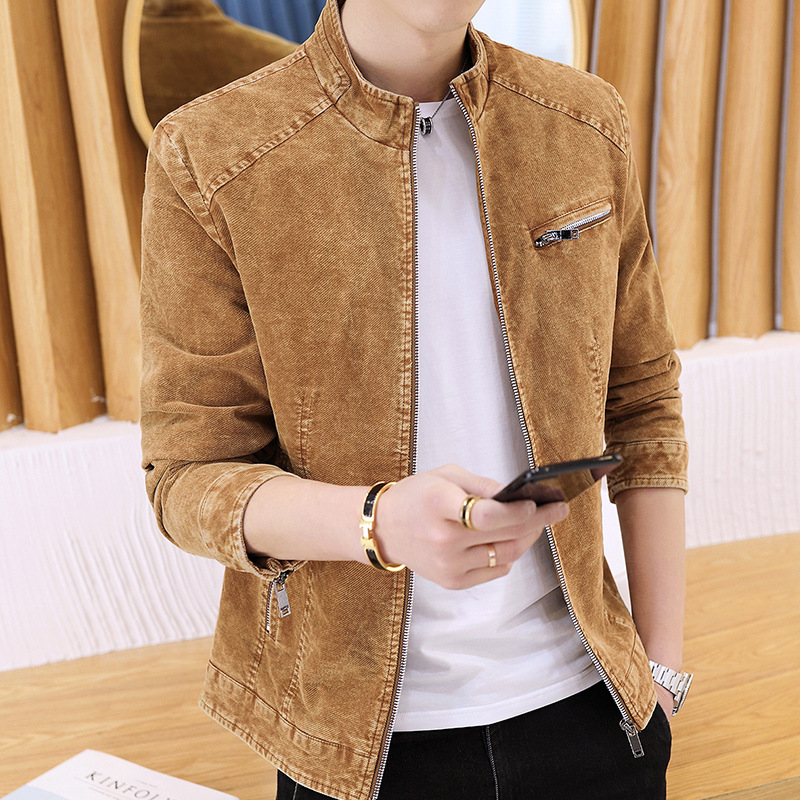 Men's jacket retro denim jacket spring j...