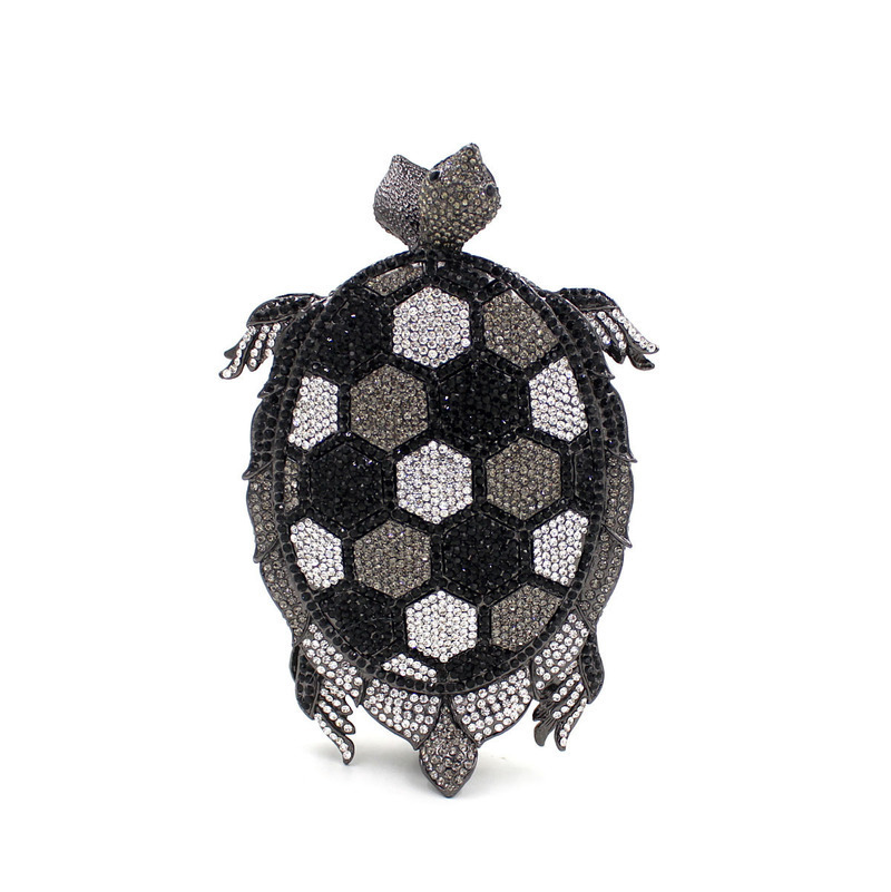 Túi clutch nữ đính đá pha lê thủ công dự tiệc — xanh lá cây, Vàng ánh, Đen ánh, màu đen chi tiết 4