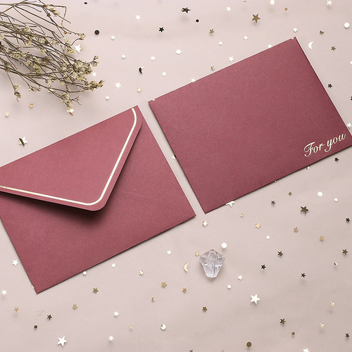4-color bronzing blessing simple creative greeting card matching envelope message card birthday blessing matching envelope