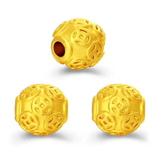 3D镀金饰品 越南沙金钱珠 真空电镀转运珠 DIY散珠手链配件