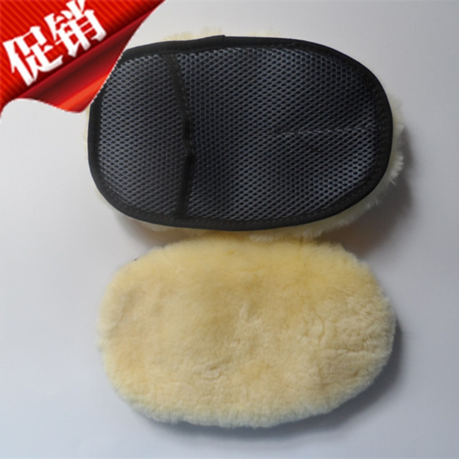 批发 日式 仿毛 羊毛植绒 熊掌 抛光 打蜡 单面 洗车擦车手套