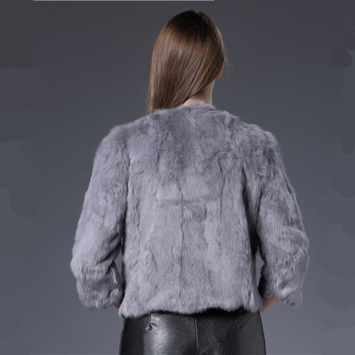 Fur Rabbit Hair Short Seven-Dimensional Sleeve Coat