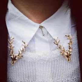 F018服装配饰 欧美风大气麋鹿角鹿头胸针别针 圣诞礼物 男女