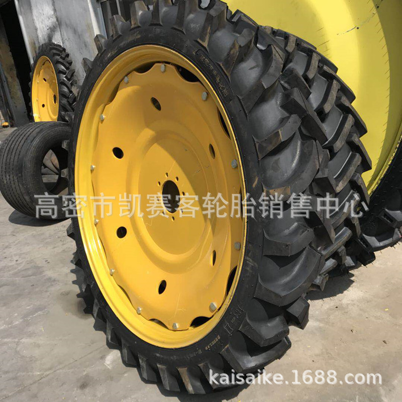改装中耕机轮胎9.5-28 11-38配钢圈 加高变窄拖拉机人字农用轮胎