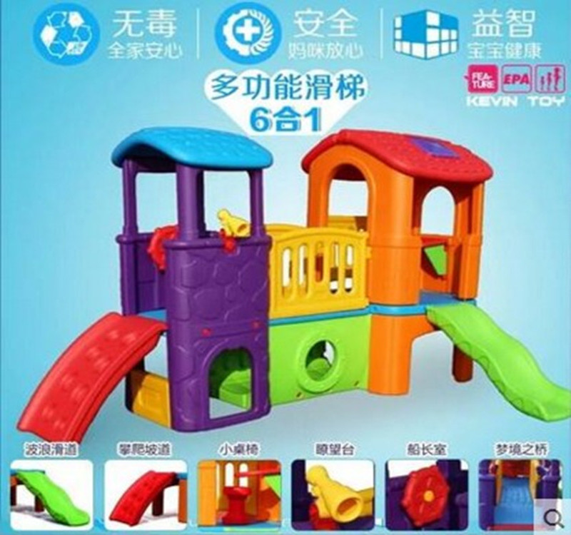 Tobogán grande infantil para interiores/exteriores, adecuado para hogar, jardín, mall o guardería.