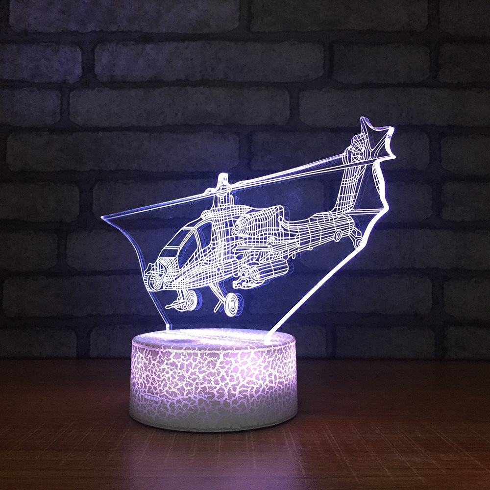 亚马逊爆款 爆裂纹3D灯小夜灯台灯