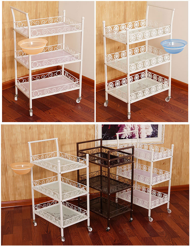 cosmetology garden cart Hairdressing three layers Beauty Trolley Nail enhancement tattoo Shelf Vehicle tools