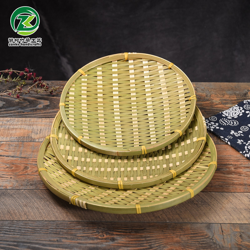 Hand-woven bamboo sieves, bamboo strainers, bamboo green plates, hand-painted strainers, bamboo baskets, bamboo craft decorative items wholesale