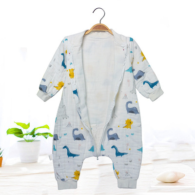 burmilla Combed Gauze Sleeping bag Legs sleeping bag Detachable sleeves Spring and Autumn sleeping bag Anti Tipi