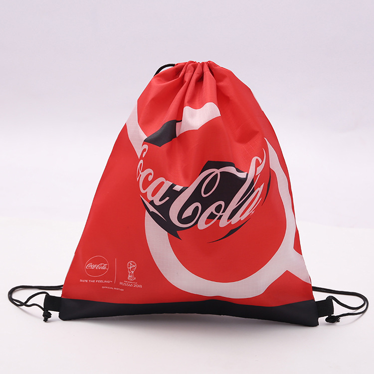 涤纶束口袋尼龙袋抽绳双肩束口背包防水涤纶布拉绳购物束口袋定制