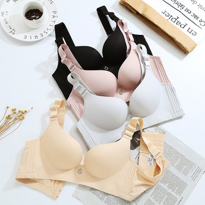 春夏新品性感无痕薄杯文胸 无钢圈聚拢女士无磁大码内衣批发|ru