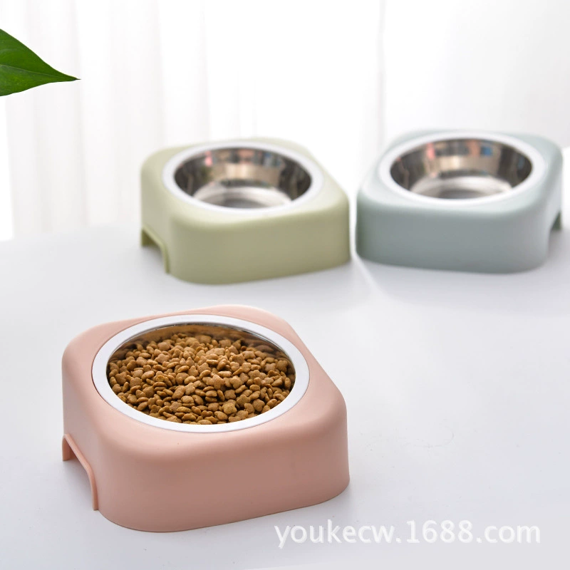 Новая пластиковая миска для собак Cat Bowl Pet Bowl Food Bowl творческий тип наклона Pet single Bowl производители оптом
