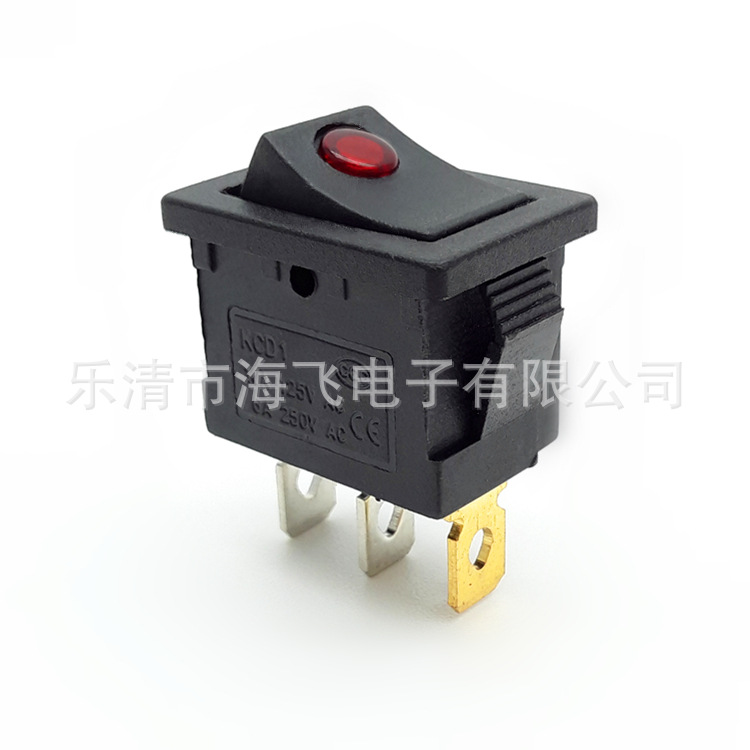 供应船形开关，带猫眼灯电源开关10*15批发