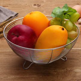 厨房不锈钢水果篮水果盘洗菜盆果蔬筛子圆形蔬菜篮沥水篮子洗菜筐