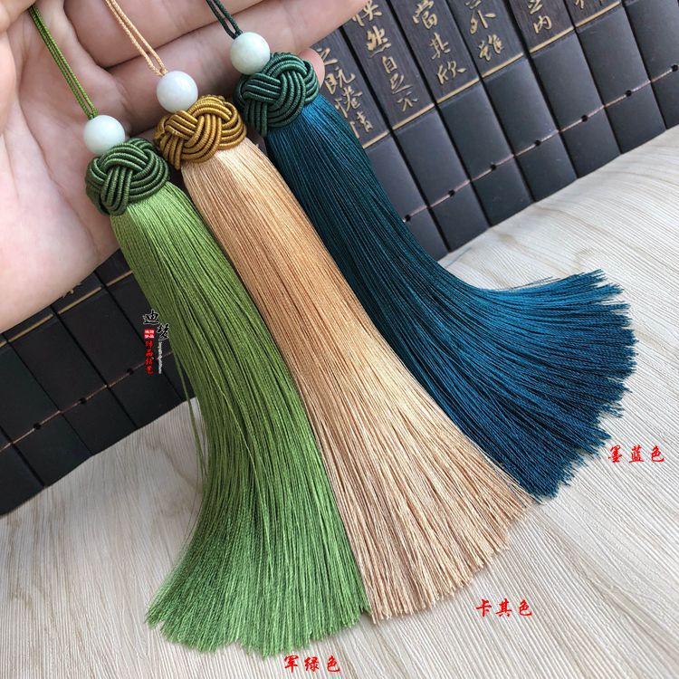 diy高档顺滑人造丝菠萝帽汽车挂件吊穗 中国结书签流苏穗子批发|ru